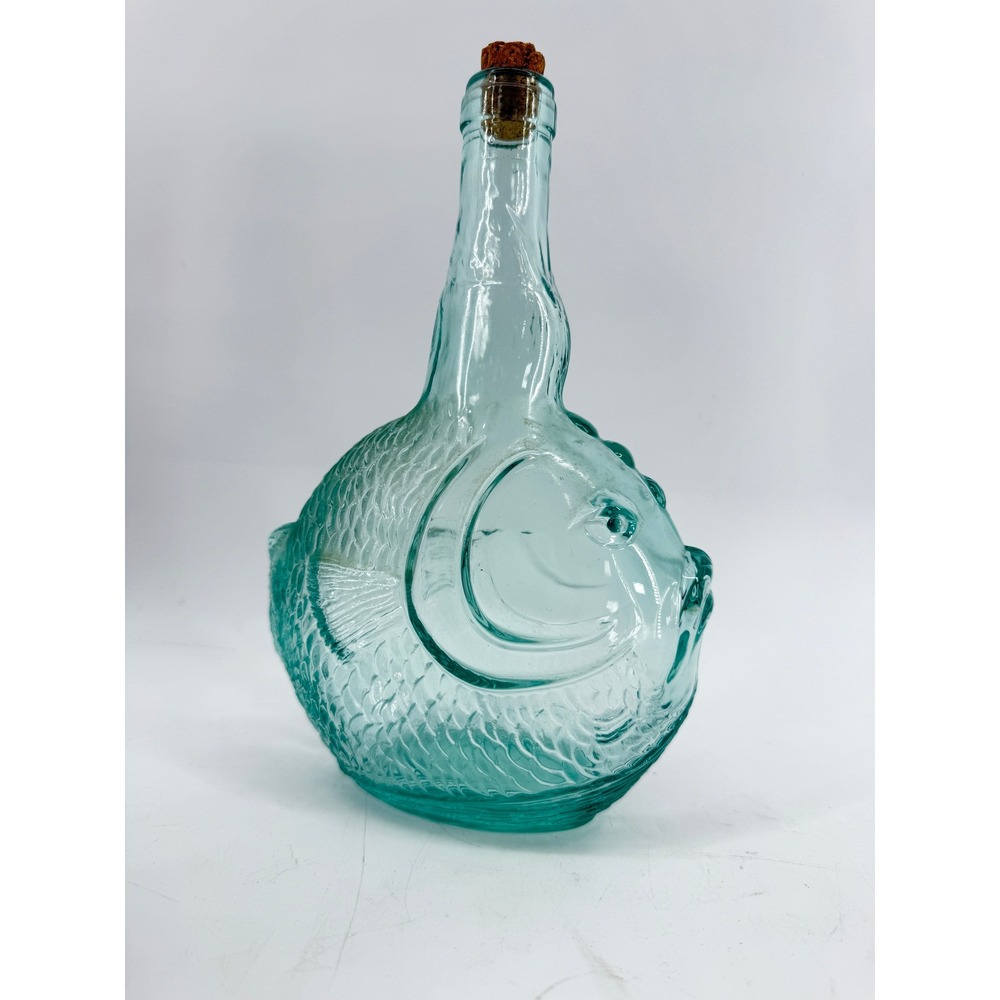 Vetreria Etrusca Blowfish Glass Bottle 9.5" Tall x 6" Wide x 3" Thick